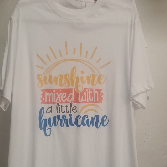 Tops - White Graphic Tee with Colorful Print